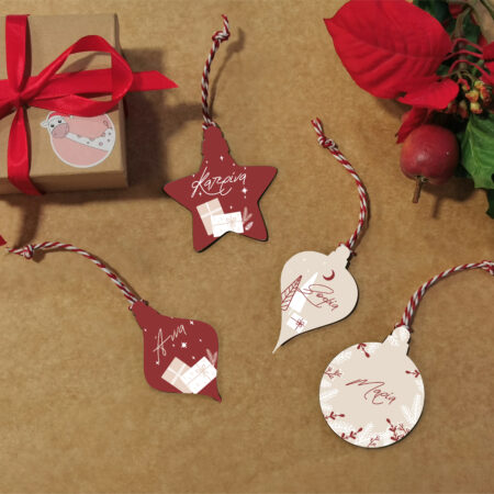 Christmas Wood Ornaments - Set of 4